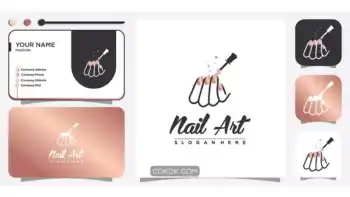 دانلود طرح وکتور لوگو سالن کاشت ناخن Nail beauty logo design
