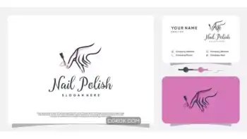 دانلود طرح وکتور لوگو سالن ناخن Nail beauty logo design