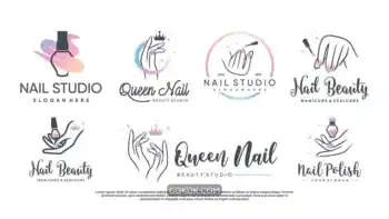 دانلود طرح وکتور لوگو سالن کاشت ناخن Nail vector icon logo design
