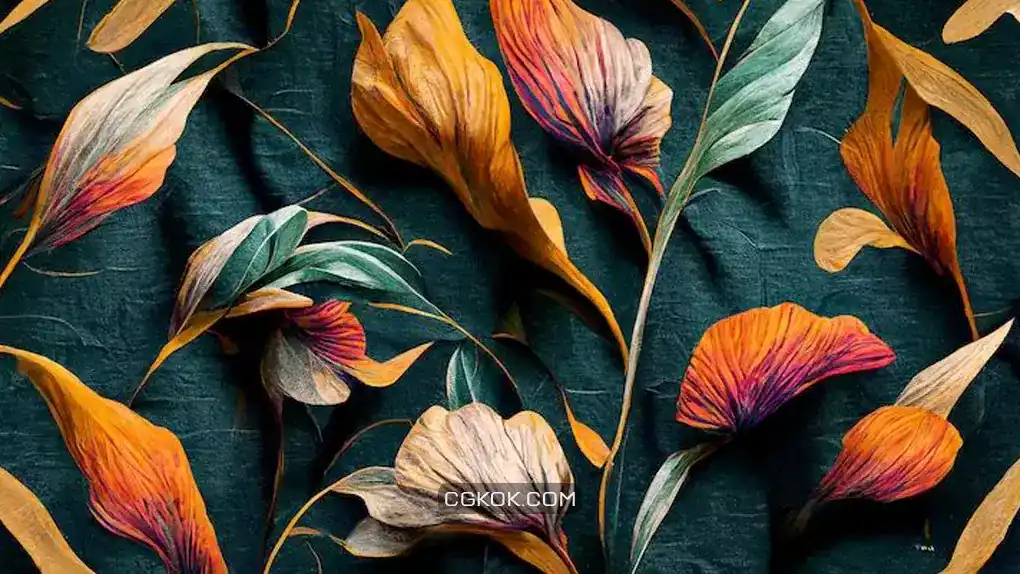 دانلود تصویر استوک گل خشک شده On the linen surface lie dried flowers 3d illustration