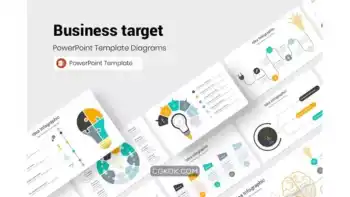 دانلود قالب پاورپوینت اینفوگرافیک هدف کسب و کار Business target Infographics PowerPoint