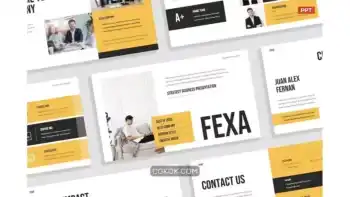دانلود قالب پاورپوینت استراتژی کسب و کار Creative Black Yellow Business Strategy 023