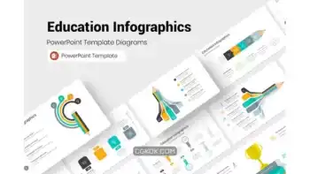 دانلود قالب پاورپوینت اینفوگرافی تحصیلی Education Infographics PowerPoint Template