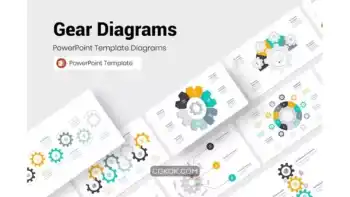 دانلود قالب پاورپوینت دیاگرام چرخ دنده Gear Diagrams PowerPoint Presentation Template