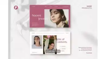 دانلود قالب پاورپوینت پرزنتیشن دستورالعمل های برند مینیمال Naomi – Minimalist Brand Guidelines Presentation
