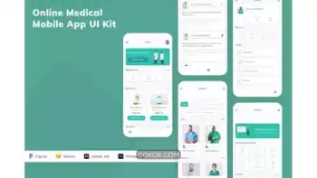 دانلود رابط کاربری اپلیکیشن پزشکی آنلاین Online Medical Mobile App UI Kit