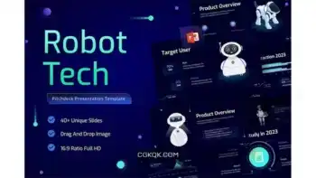 دانلود قالب پاورپوینت فناوری ربات Robot Tech Pitchdeck PowerPoint Template