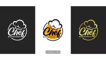 دانلود وکتور لوگو سرآشپز Chef logo design vector illustration