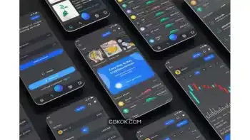 دانلود رابط کاربری اپلیکیشن رمز ارز Crypto Black & Cryptocurrency Trading Dark App UI