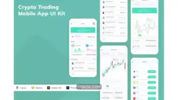 دانلود رابط کاربری اپلیکیشن تجارت کریپتو Crypto Trading Mobile App UI Kit