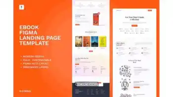 دانلود رابط کاربری لندینگ پیج کتاب Ebook Figma Landing Page