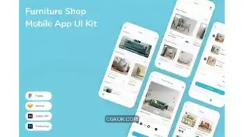 دانلود رابط کاربری اپلیکیشن فروشگاه مبلمان Furniture Shop Mobile App UI Kit