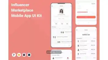 دانلود رابط کاربری اپلیکیشن اینفلوئنسر Influencer Marketplace Mobile App UI Kit