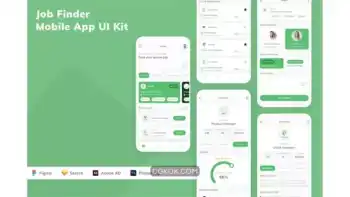 دانلود رابط کاربری اپلیکیشن کاریابی Job Finder Mobile App UI Kit