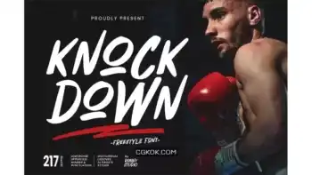 دانلود فونت انگلیسی دست نویس Knock Down – Handwritten Freestyle Font