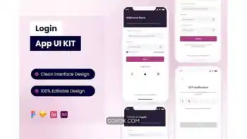 دانلود رابط کاربری صفحه ورود Login Mobile App