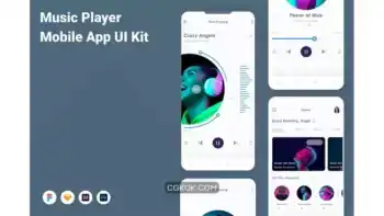 دانلود رابط کاربری اپلیکیشن موزیک پلیر Music Player Mobile App UI Kit