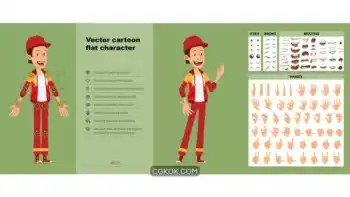 دانلود وکتور ورزشکار مرد Cartoon funny sportsman character big vector set