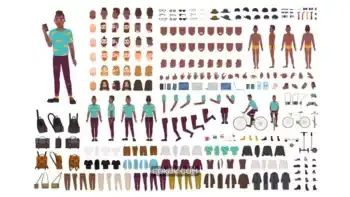 دانلود وکتور پسر هیپستر Hipster guy animation kit