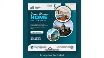 دانلود طرح لایه باز آگهی مسکن و ساخت و ساز Real estate construction building and housing advertisement banner post template