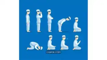 دانلود وکتور نماز خواندن مرد مسلمان Muslim male pray pose