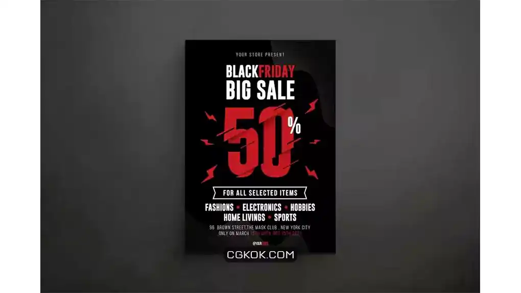 دانلود طرح لایه باز تراکت بلک فرایدی Black Friday 2