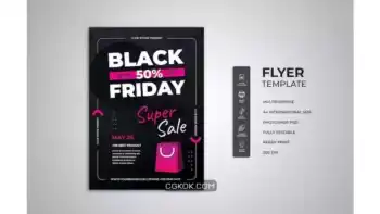 دانلود طرح لایه باز تراکت بلک فرایدی Black friday flyer 3