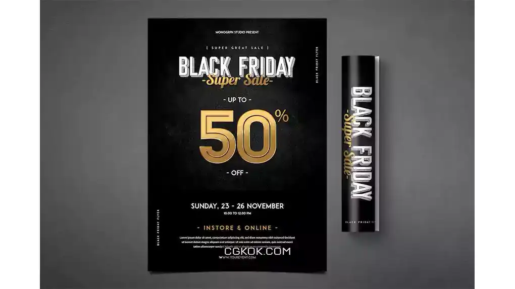 دانلود طرح لایه باز تراکت بلک فرایدی Black Friday Flyer 4