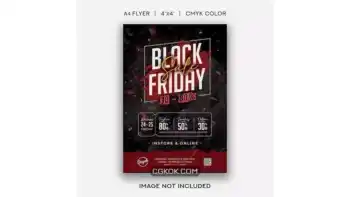 دانلود طرح لایه باز تراکت بلک فرایدی Black friday sale flyer template