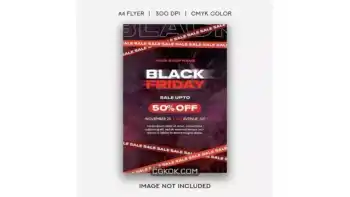دانلود طرح لایه باز تراکت خرید بلک فرایدی Black friday shopping flyer template