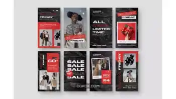 دانلود طرح لایه باز استوری اینستاگرام بلک فرایدی Black Friday Social Media Templates
