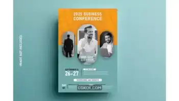 دانلود طرح لایه باز تراکت کنفرانس کسب و کار Business conference flyer design template