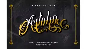 دانلود فونت انگلیسی تاتو Astolfo – Tattoo Font