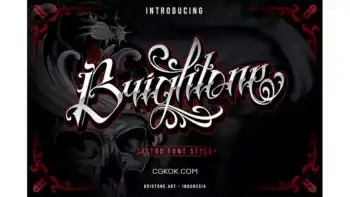 دانلود فونت انگلیسی تاتو Brigthone – Tattoo Lettering