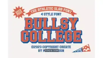 دانلود فونت انگلیسی کلاسیک Bullsy College – A Classic Sport Font