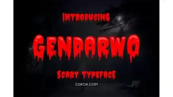 دانلود فونت انگلیسی ترسناک Gendarwo – Scary Typeface