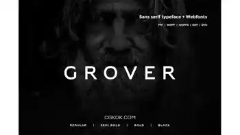 دانلود فونت انگلیسی ساده Grover – Modern Typeface + WebFont