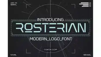 دانلود فونت انگلیسی لوگو Rosterian Futuristic Logo Font