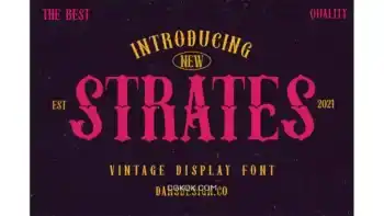 دانلود فونت تاتو وینتیج STRATES VINTAGE TATTOO FONT
