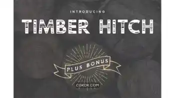 دانلود فونت انگلیسی گرافیکی Timber Hitch Font + Bonus Nature Elements
