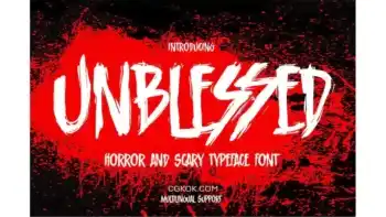 دانلود فونت انگلیسی ترسناک Unblessed – Horror And Scary Typeface Font