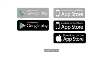 دانلود لوگو اپ استور و گوگل پلی App Store and Google Play Logo – وکتور رایگان