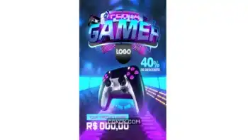 دانلود طرح لایه باز بنر گیمینگ سه بعدی Banner offer gamer 3d for sale of products brazil
