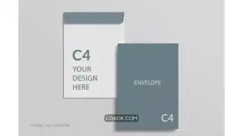 دانلود موکاپ پاکت نامه C4 envelope mockup