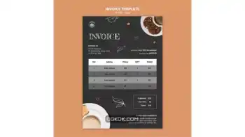 دانلود طرح لایه باز فاکتور کافی شاپ