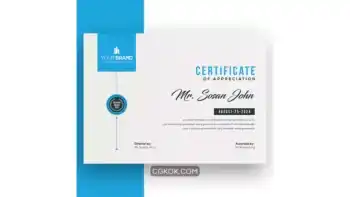 دانلود طرح لایه باز لوح تقدیر Elegant certificate template