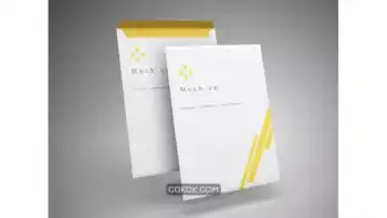 دانلود موکاپ پاکت نامه Envelope mockup 3d render front and back view