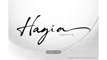 دانلود فونت انگلیسی به سبک امضا Hagia Signature
