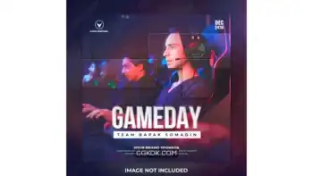 دانلود طرح لایه باز بنر اینستاگرام گیمینگ Match day social media template and banner template