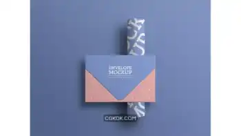 دانلود موکاپ پاکت نامه مینیمال Minimal envelope mockup